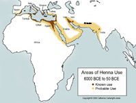 Map of Ancient Henna use