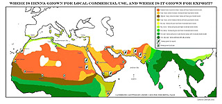 where is henna commercially grown?