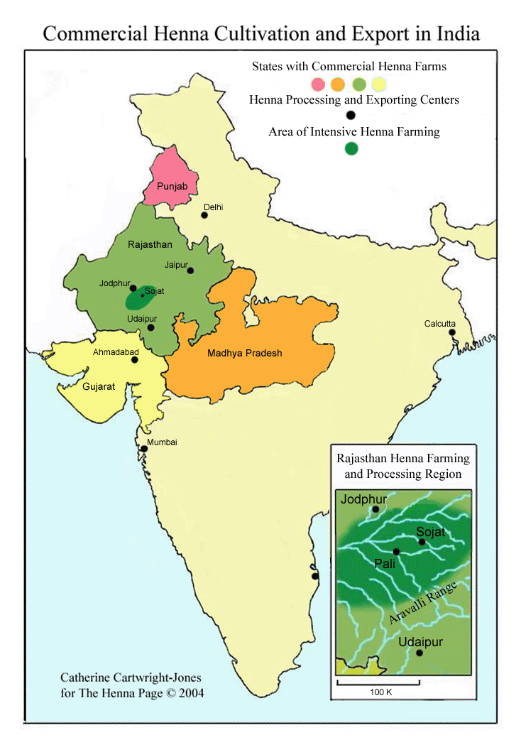 Henna growing states in India