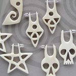 Pale Tribal Horn Earrings