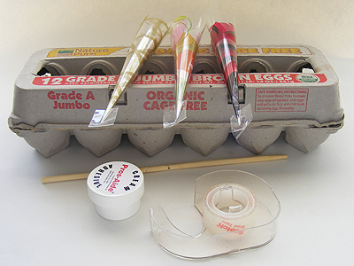 Tape the tips of 'white hena' cones