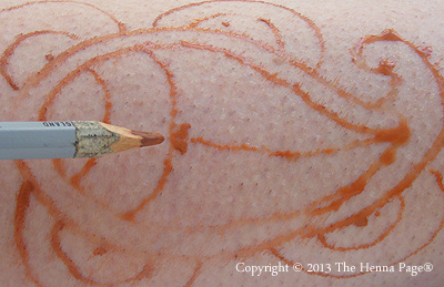 sketch a pattern first for 'white henna'